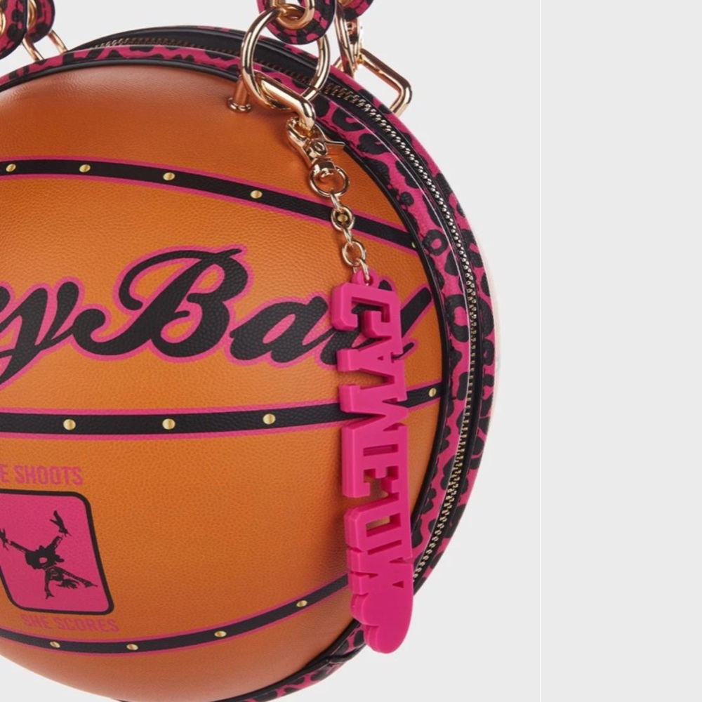 Betsey Johnson Leopard Basketball Kitsch Shoulder Bag Satchel NWT - Picture 15 of 15